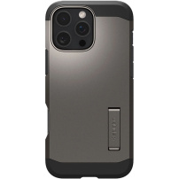 Spigen Tough Armor Case ze stojakiem i MagSafe dla iPhone'a 16 Pro Max - Ciemnoszary