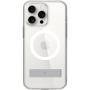 Spigen Ultra Hybrid S MagFit przezroczysty pokrowiec z podstawką i białym MagSafe dla iPhone 15 Pro - przezroczyste