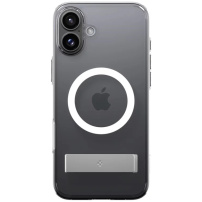 Spigen Przezroczyste etui Ultra Hybrid S ze stojakiem i MagSafe do iPhone'a 16 Plus - przezroczyste