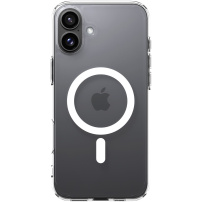Spigen Przezroczysta obudowa Ultra Hybrid z białym MagSafe do iPhone'a 16 - przezroczysta