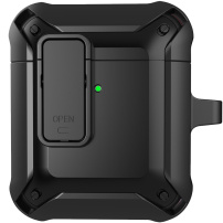 Super trwałe opakowanie z karabińczykiem do AirPods 1 / 2 - czarny