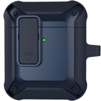 Super trwałe opakowanie z karabińczykiem do AirPods 1 / 2 - niebieskie