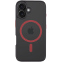 Tactical Hyperstealth 2.0 przezroczyste etui z czerwonym MagSafe do iPhone 16 - czarny