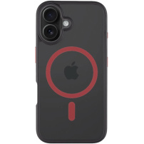 Tactical Hyperstealth 2.0 przezroczyste etui z czerwonym MagSafe do iPhone 16 - czarny