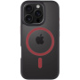 Tactical Hyperstealth 2.0 przezroczyste etui z czerwonym MagSafe do iPhone 16 Pro - czarny