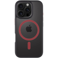 Tactical Hyperstealth 2.0 przezroczyste etui z czerwonym MagSafe do iPhone 16 Pro - czarny