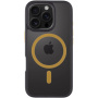 Tactical Hyperstealth 2.0 przezroczyste etui z żółtym MagSafe do iPhone 16 Pro - czarne