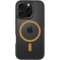Tactical Hyperstealth 2.0 przezroczyste etui z żółtym MagSafe do iPhone 16 Pro - czarne