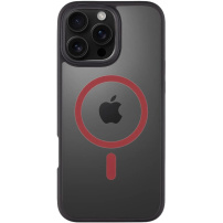 Tactical Hyperstealth 2.0 przezroczyste etui z czerwonym MagSafe do iPhone 16 Pro Max - czarny