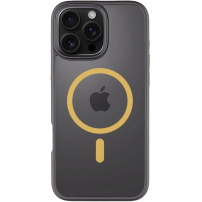 Tactical Hyperstealth 2.0 przezroczyste etui z żółtym MagSafe do iPhone 16 Pro Max - czarny