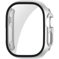 Metalowa obudowa ENKAY z hartowanym szkłem dla Apple Watch Ultra 49 mm - srebrny