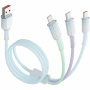 ENKAY pleciony kabel do ładowania - USB-A na 2x USB-C / Lightning - 1,2 m - kolorowy