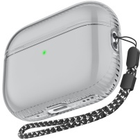AhaStyle przezroczyste etui ze smyczą do AirPods Pro 2 - szare