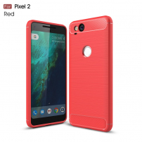 Etui plastikowe z teksturą szlifowaną do Google Pixel 2 - czerwone
