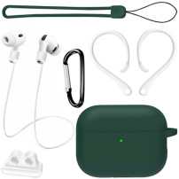 Praktyczny zestaw 6w1 do AirPods Pro 3 - ciemnozielony