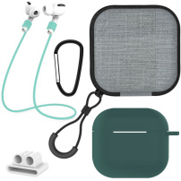 Praktyczny zestaw 5w1 do AirPods 4 / 5 - petrol