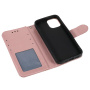 Etui zamykane ze wzorem koronki do iPhone 13 mini - różowe