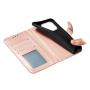 Etui zamykane ze wzorem koronki do iPhone 16 Pro Max - różowe