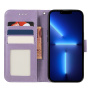 Etui zamykane ze wzorem koronki do iPhone 15 Pro Max - fioletowe