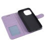 Etui zamykane ze wzorem koronki do iPhone 14 Pro Max - fioletowe