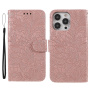 Etui zamykane ze wzorem koronki do iPhone 14 Pro Max - różowe