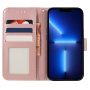 Etui zamykane ze wzorem koronki do iPhone 14 Pro Max - różowe