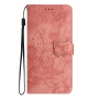 Etui zamykane we wzór motyli do iPhone 17 Pro Max - różowe