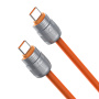 DUX DUCIS 2w1 silikonowy kabel ładujący i danych oraz smycz - USB-C do USB-C - 30 cm - pomarańczowy