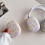 Etui na słuchawki we wzory kwiatowe do AirPods Max 1 / 2 - beżowe