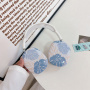 Etui na słuchawki we wzór tropikalnych liści do AirPods Max 1 / 2 - niebieskie