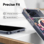 Przezroczyste etui z brokatem, wzorem w kwiaty i MagSafe do iPhone 15 Pro - różowe