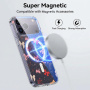 Przezroczyste etui z brokatem, wzorem kokardek i MagSafe do iPhone 17 - różowy