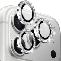 NORTHJO szkła z błyszczącymi ramkami do ochrony soczewek tylnego aparatu dla iPhone 17 Pro / 17 Pro Max - srebrna