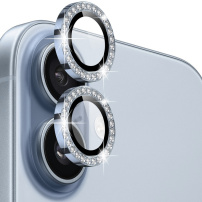 NORTHJO szkła hartowane wysadzane kamyczkami do ochrony soczewek tylnego aparatu do iPhone 17 - niebieskie