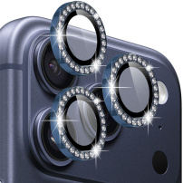 NORTHJO szkła hartowane wysadzane kamyczkami do ochrony obiektywów tylnego aparatu do iPhone 17 Pro / 17 Pro Max - ciemnoniebieskie