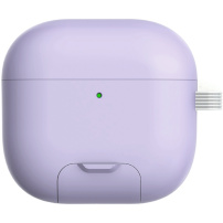 Etui z rozkładaną podstawką i karabińczykiem do AirPods 4 / 5 - fioletowe