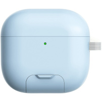 Etui z rozkładaną podstawką i karabińczykiem do AirPods 4 / 5 - niebieski