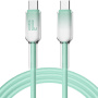 ENKAY Ice Clear pleciony kabel ładujący i do transmisji danych - USB-C do USB-C - 1 m - miętowy