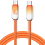 ENKAY Ice Clear pleciony kabel ładujący i do transmisji danych - USB-C do USB-C - 1 m - pomarańczowy