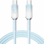 ENKAY Ice Clear pleciony kabel ładujący i do transmisji danych - USB-C na USB-C - 1 m - niebieski