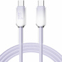 ENKAY Ice Clear pleciony kabel ładujący i do transmisji danych - USB-C na USB-C - 1 m - fioletowy