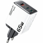 WEKOME WP-U45 GaN szybka ładowarka sieciowa z portami 2x USB-C / USB-A - 65W - biała