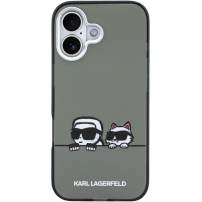 Karl Lagerfeld IML K&CH Heads Logo przezroczyste etui z MagSafe do iPhone 17 - szary