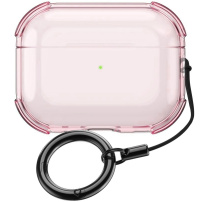 Przezroczyste etui z karabińczykiem do AirPods Pro 2 - różowe
