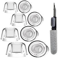 XDcase zamienne silikonowe końcówki z patyczkiem czyszczącym do AirPods Pro 1 / 2 - XS/S/M/L - przezroczyste