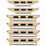 Zestaw zapasowych metalowych klamer o 3 szerokościach do Apple Watch Ultra 49mm / 46mm / 45mm / 44mm / 42mm - 3 szt. - złoty
