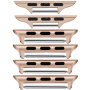 Zestaw wymiennych metalowych klamer o 3 szerokościach do Apple Watch Ultra 49mm / 46mm / 45mm / 44mm / 42mm - 3 szt. - różowozłoty