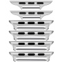 Zestaw zapasowych metalowych klamer o 3 szerokościach do Apple Watch Ultra 49mm / 46mm / 45mm / 44mm / 42mm - 3 szt. - srebrny