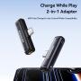 ESSAGER 2w1 audio i ładująca redukcja - 3,5 mm jack / USB-C na USB-C - szara