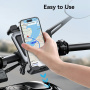 USAMS ZJ082 uchwyt na rower i motocykl na kierownicę i lusterko wsteczne do iPhone - czarno-srebrny